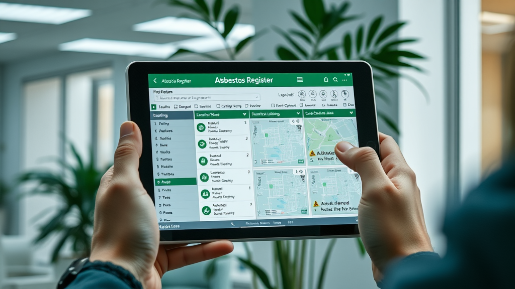 asbestos register information digital interface with hazard maps in nsw office