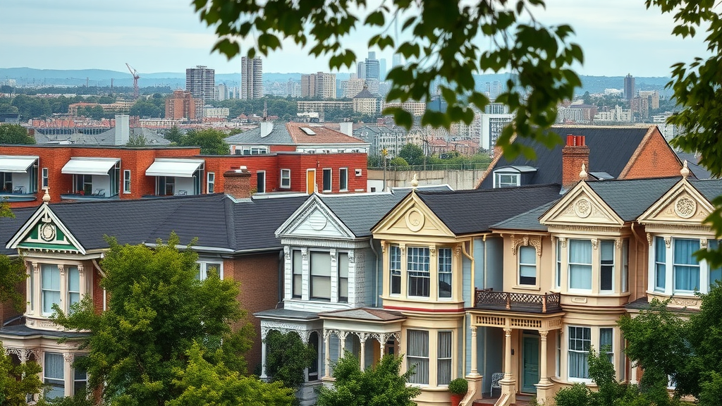 selling property newcastle faq: varied Newcastle housing types from historic terraces to modern apartments in leafy neighbourhood