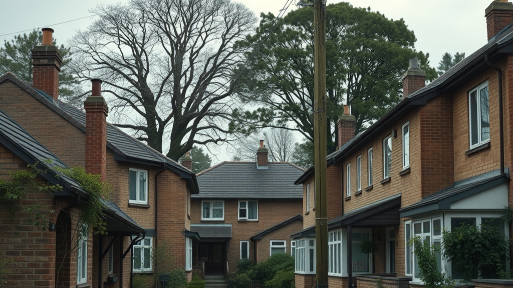 Aging 1970s-1980s Newcastle suburban street, asbestos testing newcastle checklist – brickwork and roofing areas