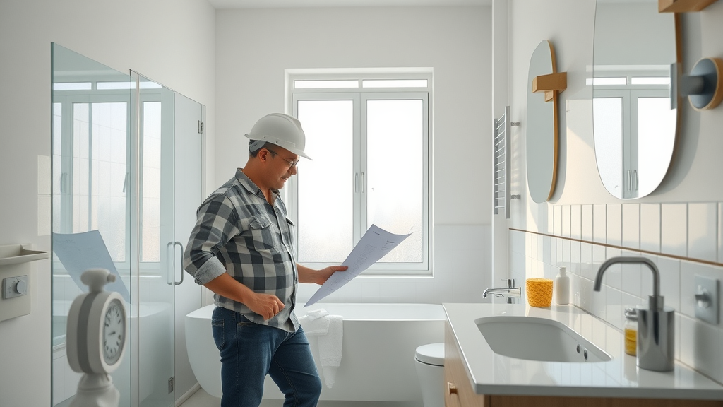 Expert contractor overseeing bathroom renovations Newcastle, focus on planning.