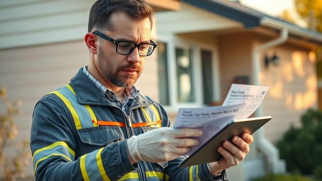 licensed asbestos assessor NSW reviewing inspection data with tablet and safety equipment