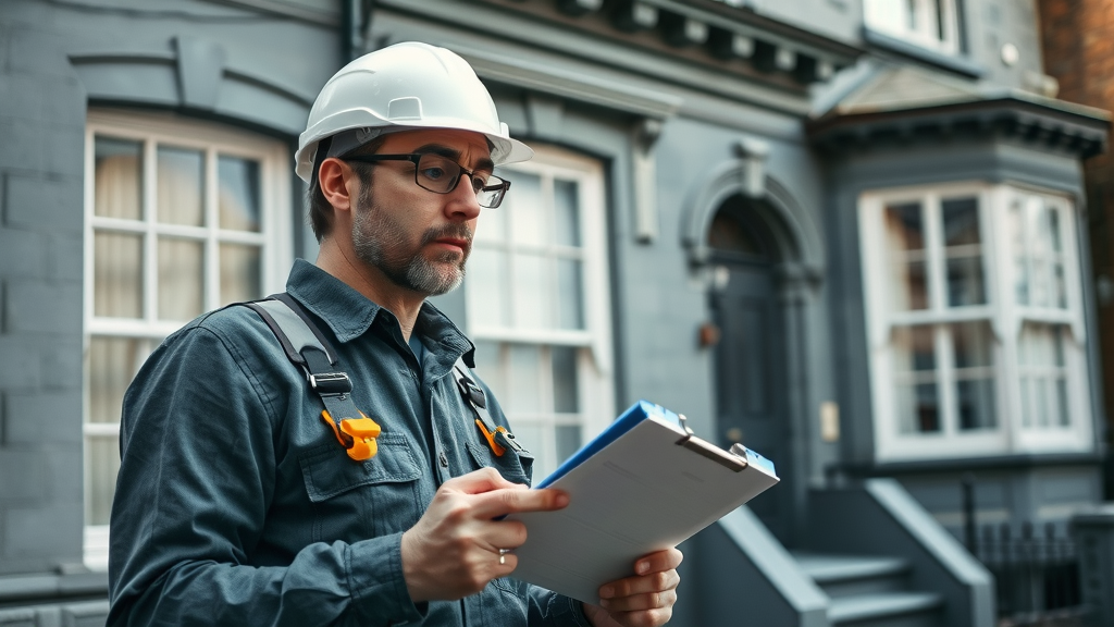 Surveyor inspecting Newcastle property for asbestos – Professional asbestos survey Newcastle upon Tyne.
