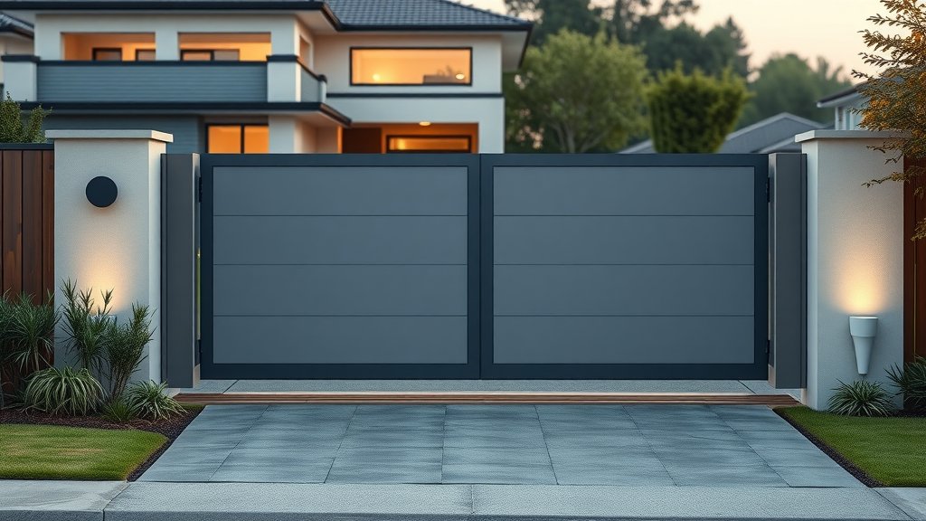 Modern automatic gate Newcastle home with remote access for security and style