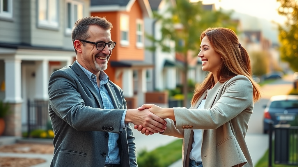 selling property newcastle faq: successful property sellers celebrating after sale in Newcastle residential street