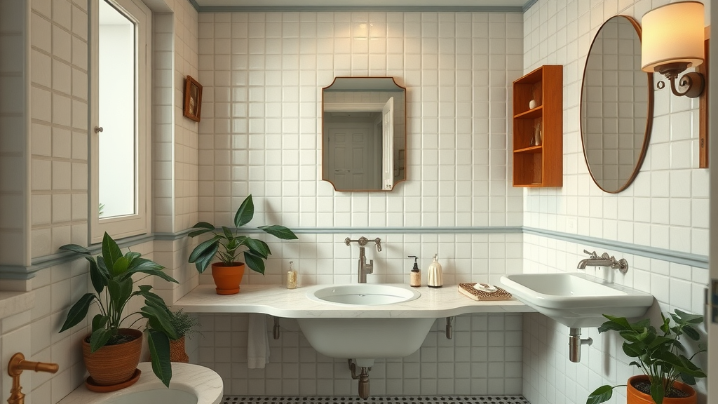 timeless eco-friendly bathroom design with vintage fixtures and recycled materials