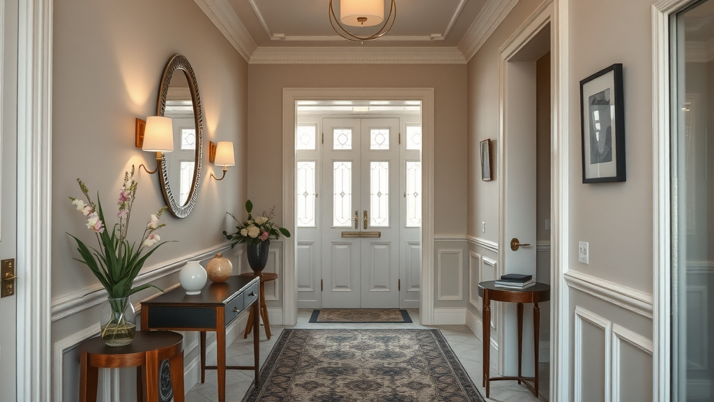Inviting entrance hallway showcasing expert home staging Newcastle with modern decor and welcoming atmosphere