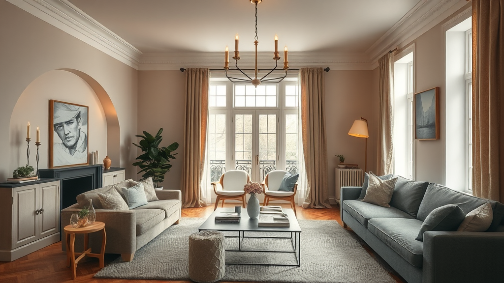 Elegant living room styled for home staging Newcastle with warm lighting and inviting atmosphere