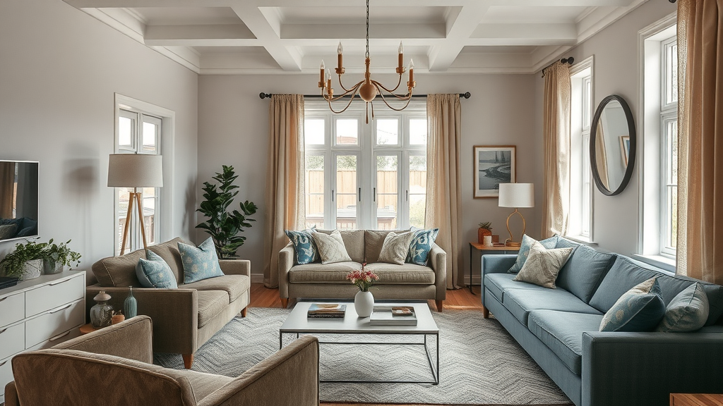 Professional home staging team arranging furniture and décor for Newcastle property market